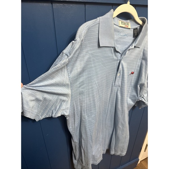 Perlis Polo Shirt Mens L Blue Authentic Crawfish Pique Embroidered Logo Golf - Picture 2 of 16